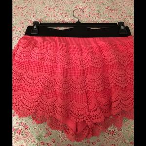 Hot Pink Lace Shorts